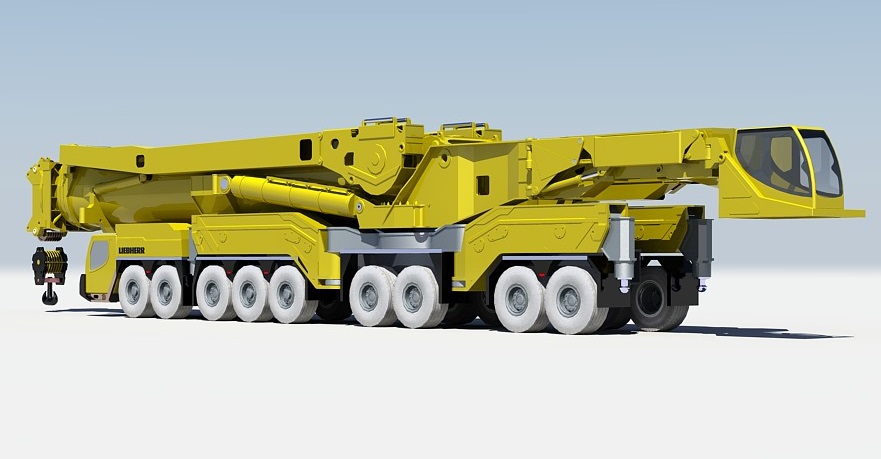 LIEBHERR LTM 11200新型轮式起重机底盘模型3D图纸 IGS格式